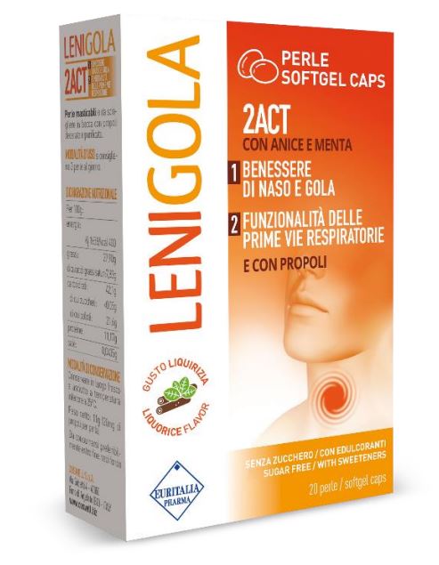 LENIGOLA 20 PERLE SOFTGEL CAPS LIQUIRIZIA - FARMACIA33