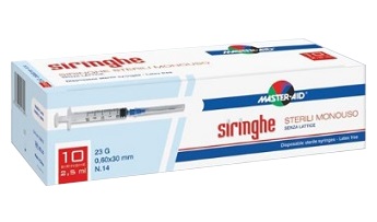 SIRINGA PER VENIPUNTURA MASTER-AID 2,5 ML 10 GAUGE 23 PEZZI - FARMACIA33