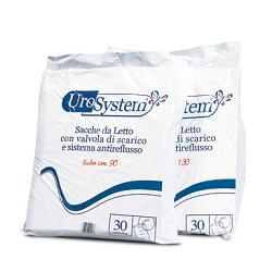 SACCA DI DRENAGGIO DA LETTO PER INCONTINENZA UROSYSTEM TUBO 130 CM CON SCARICO 30 PEZZI - FARMACIA33