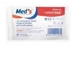 GARZA COMPRESSA MEDS FARMATEXA IDROFILA 12/8 10X10 CM 25 PEZZI - FARMACIA33