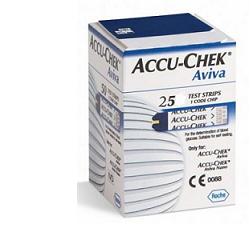 STRISCE MISURAZIONE GLICEMIA ACCU-CHEK AVIVA BRK RETAIL 25 PEZZI - FARMACIA33