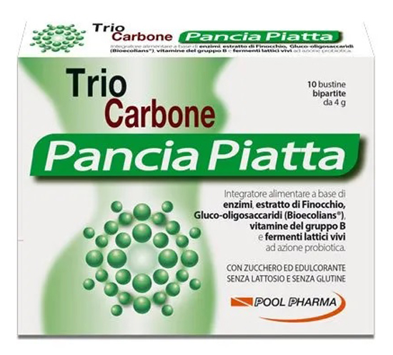 TRIOCARBONE PANCIA PIATTA 10 BUSTINE BIPARTITE 4 G - FARMACIA33