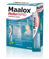 SOSPENSIONE ORALE MAALOX REFLURAPID 20 BUSTINE MONODOSE DA 10 ML - FARMACIA33