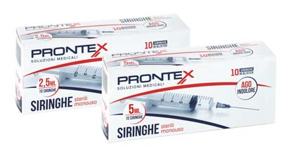 SIRINGA PRONTEX 2,5 ML AGO IND 10 PEZZI - FARMACIA33