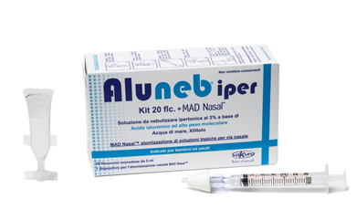 ALUNEB KIT SOLUZIONE IPERTONICA 3% 20 FLACONCINI + MAD NASAL ATOMIZZATORE - FARMACIA33