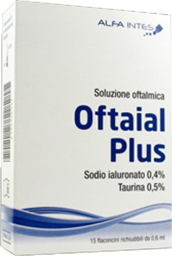 SOLUZIONE OFTALMICA OFTAIAL PLUS ACIDO IALURONICO 0,4% E TAURINA 15 FLACONCINI RICHIUDIBILI DA 0,6 ML - FARMACIA33