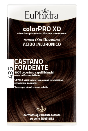 EUPHIDRA COLORPRO XD 435 CASTANO FONDENTE GEL COLORANTE CAPELLI IN FLACONE + ATTIVANTE + BALSAMO + GUANTI - FARMACIA33