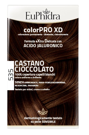 EUPHIDRA COLORPRO XD 535 CASTANO CIOCCOLATO GEL COLORANTE CAPELLI IN FLACONE + ATTIVANTE + BALSAMO + GUANTI - FARMACIA33