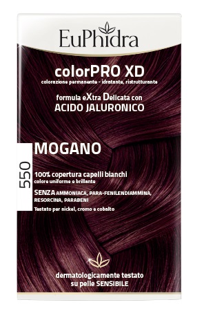 EUPHIDRA COLORPRO XD 550 MOGANO GEL COLORANTE CAPELLI IN FLACONE + ATTIVANTE + BALSAMO + GUANTI - FARMACIA33