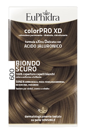 EUPHIDRA COLORPRO XD 600 BIONDO SCURO GEL COLORANTE CAPELLI IN FLACONE + ATTIVANTE + BALSAMO + GUANTI - FARMACIA33