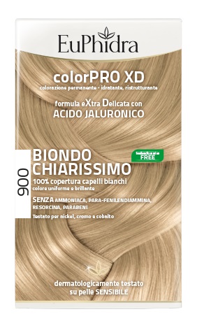 EUPHIDRA COLORPRO XD 900 BIONDO CHIARISSIMO GEL COLORANTE CAPELLI IN FLACONE + ATTIVANTE + BALSAMO + GUANTI - FARMACIA33