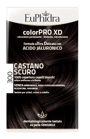 EUPHIDRA COLORPRO XD 300 CASTANO SCURO GEL COLORANTE CAPELLI IN FLACONE + ATTIVANTE + BALSAMO + GUANTI - FARMACIA33