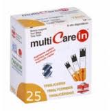 TEST TRIGLICERIDI MULTICARE IN STRISCE CON ASPRIAZIONE CAPILLARE 25 PEZZI - FARMACIA33