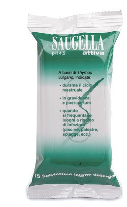SAUGELLA ATTIVA SALVIETTINE 15 BUSTINE - FARMACIA33