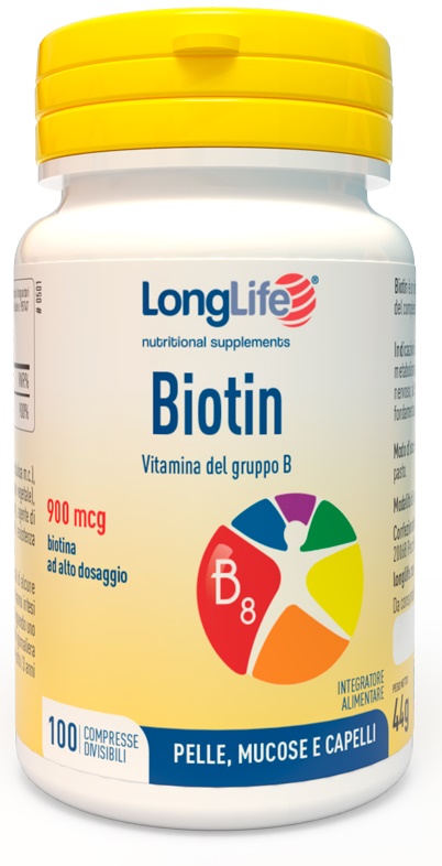 LONGLIFE BIOTIN 900 MCG 100 COMPRESSE - FARMACIA33