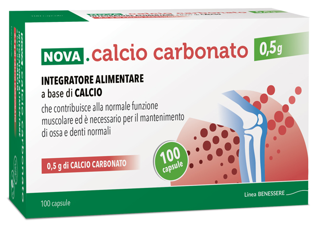 NOVA CALCIO CARBONATO 0,5 G 100 CAPSULE - FARMACIA33