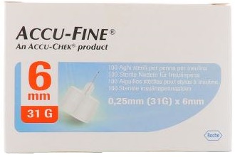 AGO PER PENNA DA INSULINA ACCU-FINE PEN NEEDLE ACCU-CHEK GAUGE 31 X 6MM 100 PEZZI - FARMACIA33