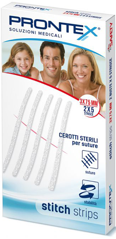 PRONTEX STITCH STRIPS 3X75 10 PEZZI - FARMACIA33
