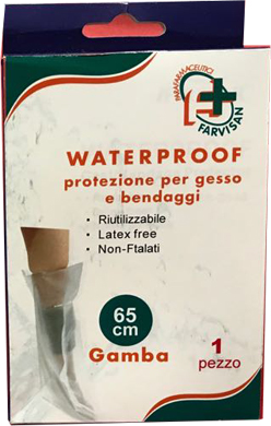 WATERPROOF PROTEZIONE PER GESSO E BENDAGGI PER GAMBA 65 CM RIUTILIZZABILE - FARMACIA33