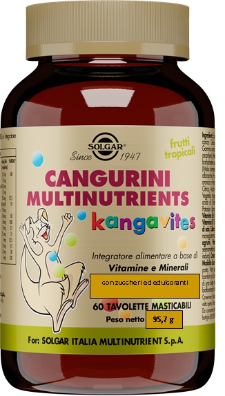 CANGURINI MULTINUTRIENTS FRUTTI TROPICALI 60 TAVOLETTE - FARMACIA33