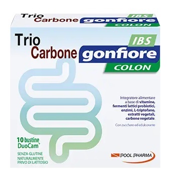 TRIOCARBONE GONFIORE IBS 10 BUSTE DUOCAM DA 2 G + 1,5 G - FARMACIA33
