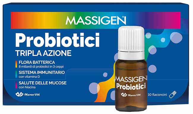 MASSIGEN PROBIOTICI 10 FLACONCINI X 8 ML PREZZO PIENO - FARMACIA33