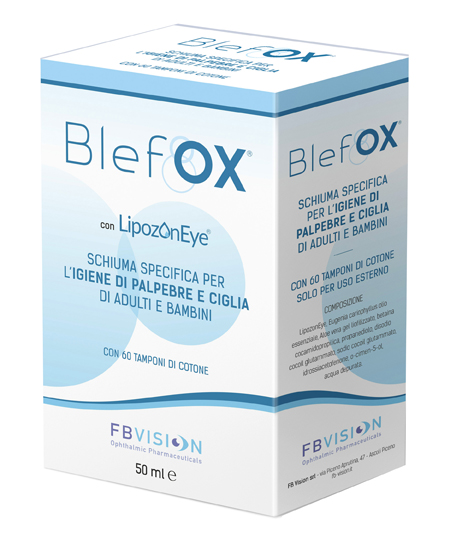 BLEFOX SCHIUMA SPECIFICA PER IGIENE PALPEBRE E CIGLIA 50 ML CON EROGATORE + 60 DISCHETTI - FARMACIA33