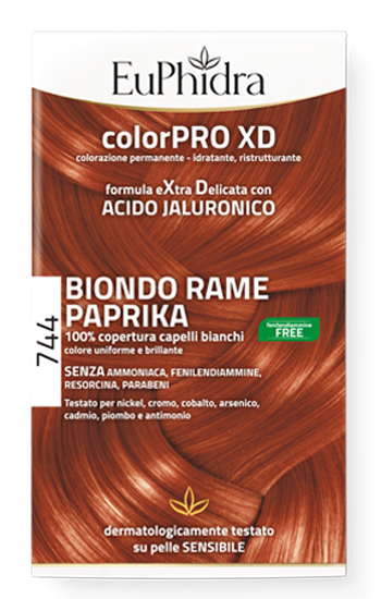 EUPHIDRA COLORPRO GEL COLORANTE CAPELLI XD 744 PAPRIKA 50 ML IN FLACONE + ATTIVANTE + BALSAMO + GUANTI - FARMACIA33