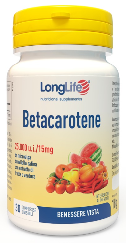 LONGLIFE BETACAROTENE 25000 UI 30 COMPRESSE - FARMACIA33