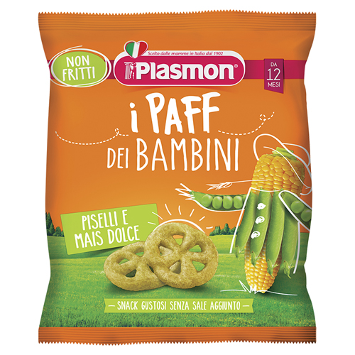PLASMON DRY SNACK PAFF PISELLI-MAIS 15 G - FARMACIA33