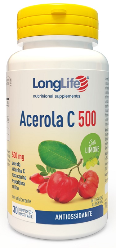 LONGLIFE ACEROLA C500 LIMONE 30 COMPRESSE - FARMACIA33