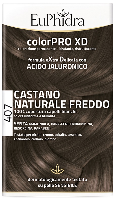 EUPHIDRA COLORPRO XD 407 CASTANO NATURALE F COLORE + ATTIVANTE + BALSAMO + CUFFIA + GUANTI - FARMACIA33