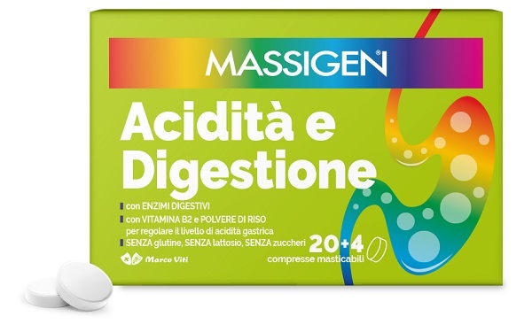 MASSIGEN ACIDITA' E DIGESTIONE 24 COMPRESSE MASTICABILI - FARMACIA33
