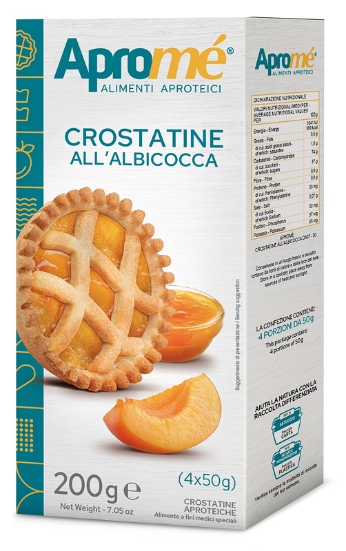 APROME' CROSTATINE ALBICOCCA 4 PEZZI DA 50 G - FARMACIA33