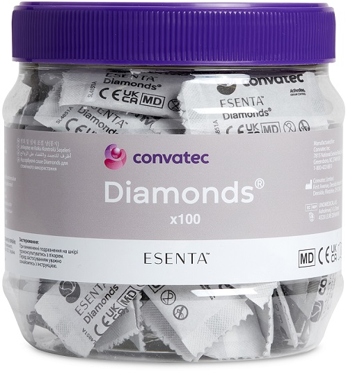 BUSTINE GELIFICANTI ANTIODORE PER STOMIA ESENTA DIAMONDS 100 PEZZI - FARMACIA33