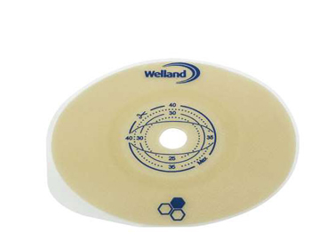 PLACCA PIANA RITAGLIABILE AURUM2 URO PER UROSTOMIA DIAMETRO 13-50 MM FLANGIA 55 MM 5 PEZZI - FARMACIA33