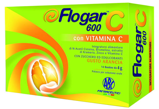 FLOGAR  C 600 CON VITAMINA C 14 BUSTINE GUSTO ARANCIA - FARMACIA33