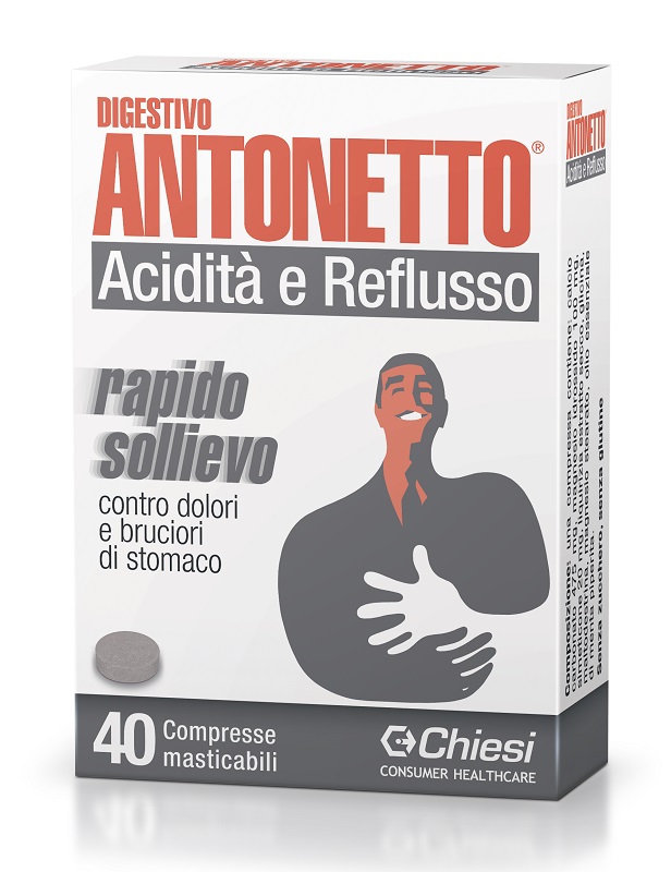 DIGESTIVO ANTONETTO ACIDITA' E REFLUSSO 40 COMPRESSE MASTICABILI - FARMACIA33