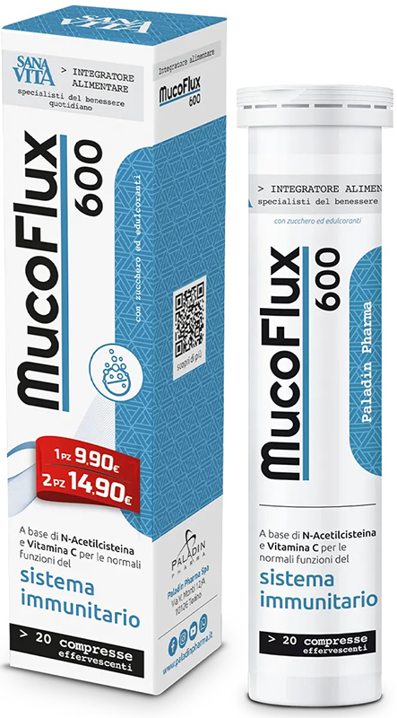 SANAVITA MUCOFLUX 600 20 CAPSULE EFFERVESCENTI - FARMACIA33