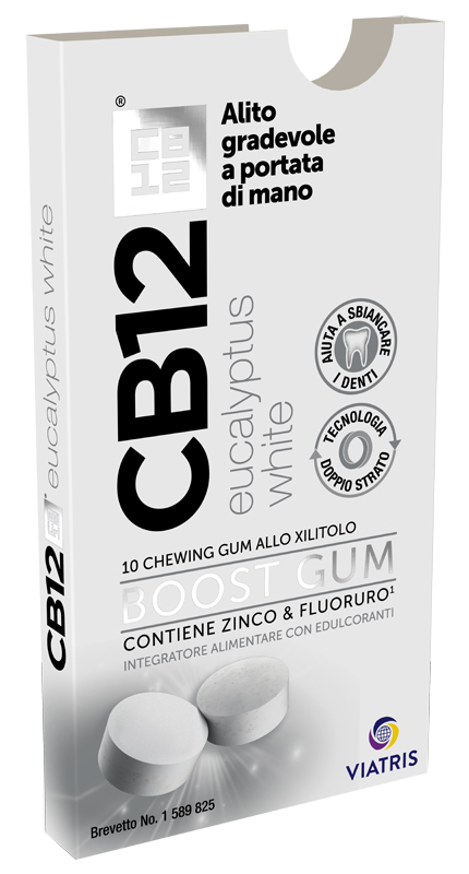 CB12 BOOST EUCALYPTUS WHITE 10 CHEWING GUM - FARMACIA33