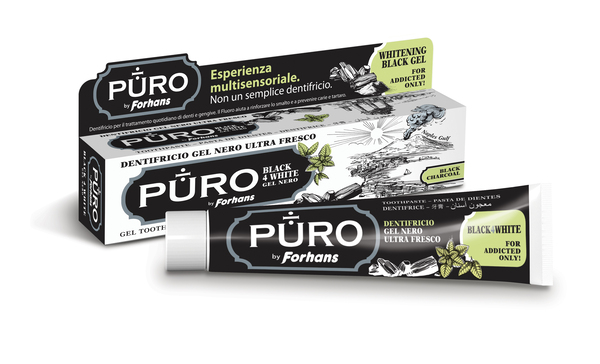 DENTIFRICIO FORHANS GEL BLACK4WHITE - FARMACIA33