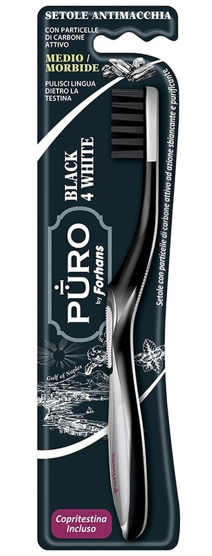 FORHANS SPAZZOLINO BLACK4WHITE SETOLE CARBONE - FARMACIA33