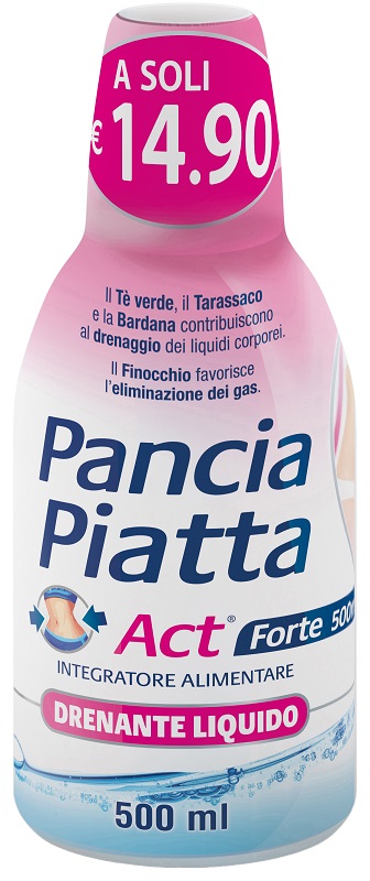 PANCIA PIATTA ACT FORTE DRENANTE LIQUIDO 500 ML - FARMACIA33