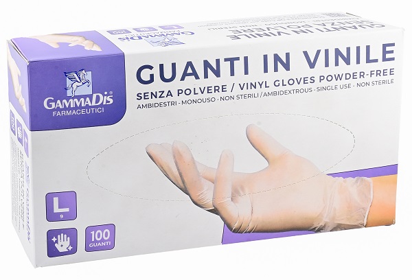 GUANTI VINILE SENZA POLVERE LARGE 100 PEZZI - FARMACIA33