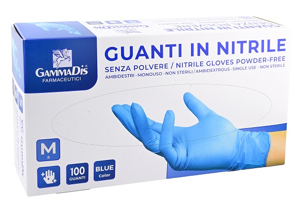 GUANTI NITRILE SENZA POLVERE MEDIUM 100 PEZZI - FARMACIA33