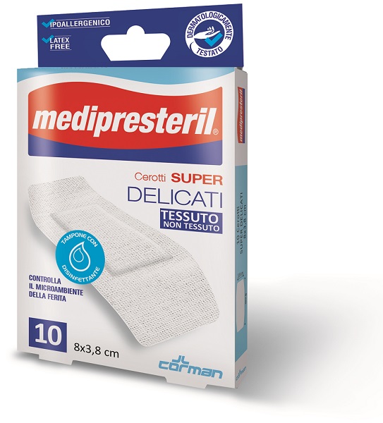 MEDIPRESTERIL CEROTTI DELICATI SUPER 8 X 3,8 10 PEZZI - FARMACIA33