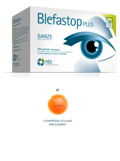 BLEFASTOP PLUS GARZA IN COTONE PIEGATA CON FILO DI BARIO 28 SALVIETTE MONOUSO + 1 COMPRESSA OCULARE RISCALDABILE - FARMACIA33