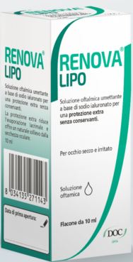 RENOVA COLLIRIO SOSTITUTO LACRIMALE A BASE DI ACIDO IALURONICO 0,4% E LIPIDI FLACONE DA 10 ML SENZA CONSERVANTI - FARMACIA33
