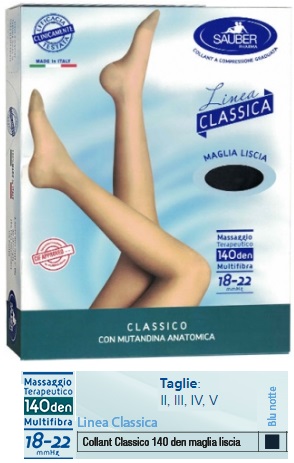 SAUBER CLASSICO COLLANT 140 DENARI MAGLIA LISCIA BLU NOTTE 3 - FARMACIA33