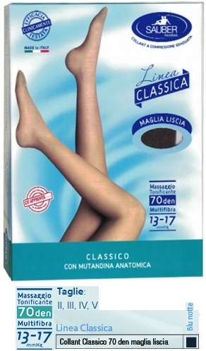 SAUBER CLASSICO COLLANT 70 DENARI MAGLIA LISCIA BLU NOTTE 4 - FARMACIA33